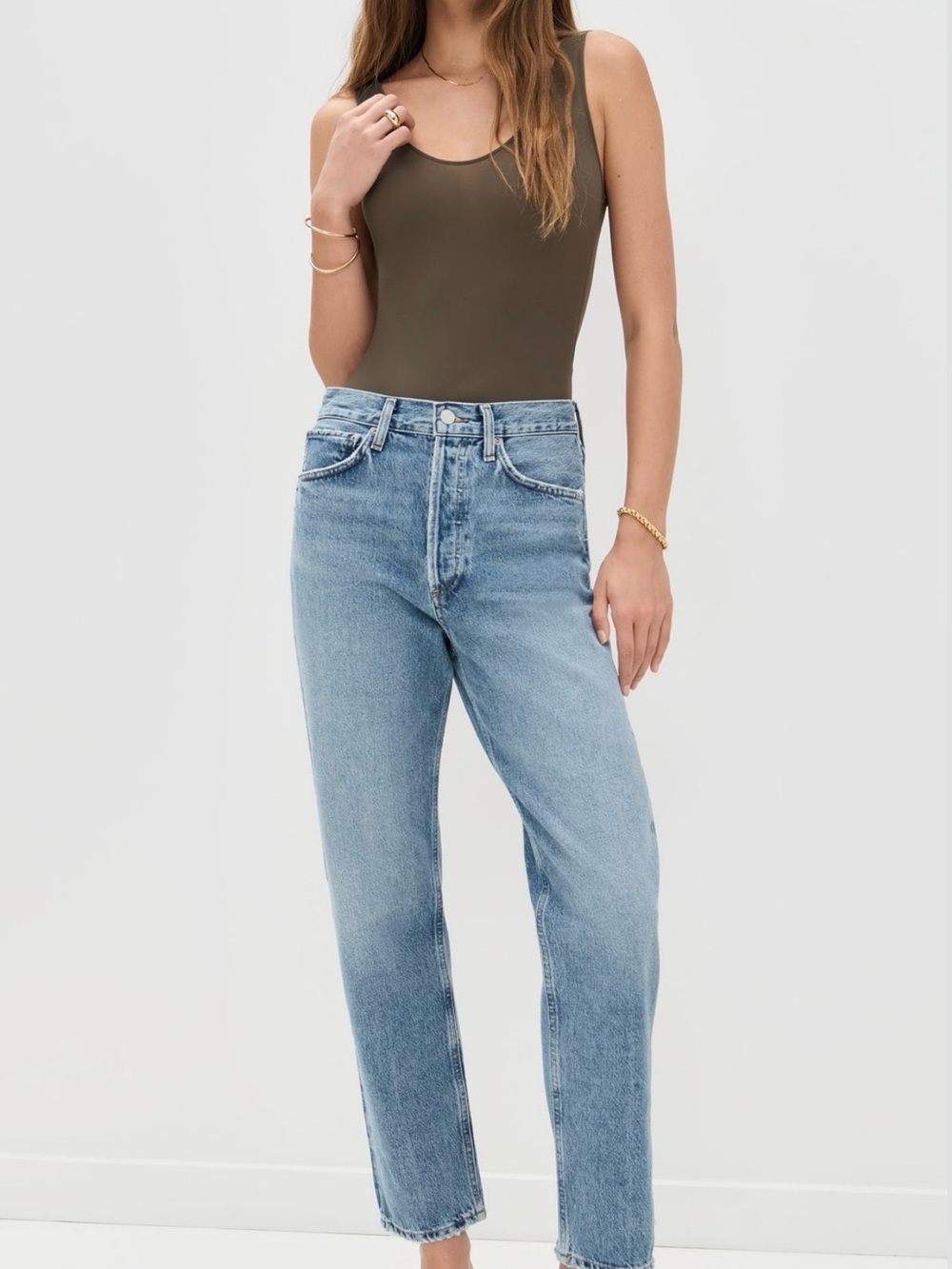 Agolde 90’s Pinch Classic High-Rise Straight Jeans Light Blue Wash Women’s 26